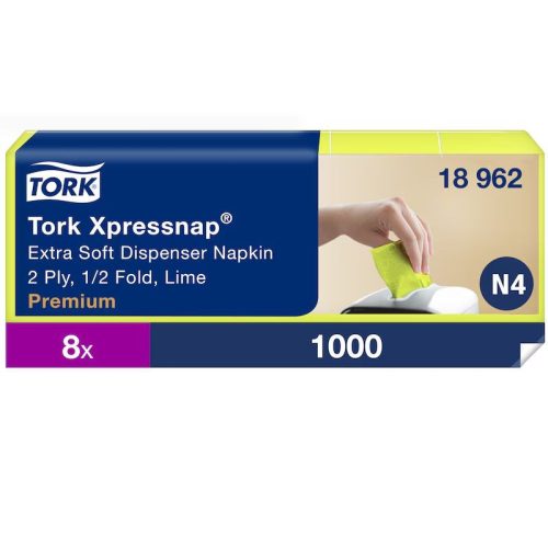 Adagolós szalvéta Tork Xpressnap Extra Soft 2 réteg N4 rendszer 1000 lap/csomag - lime