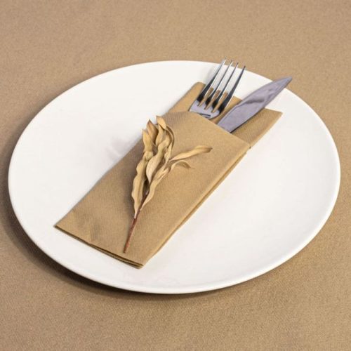 Evőeszköztartós textilhatású szalvéta 40x32 cm 1/8 hajtású 40 lap/csomag - újrahasznosított