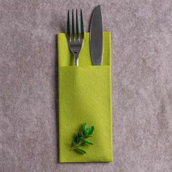   Evőeszköztartós textilhatású szalvéta 1/8 hajtású 40 lap/csomag - pisztácia
