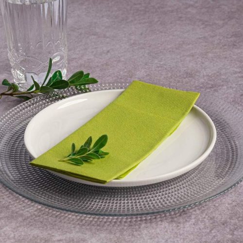 Evőeszköztartós textilhatású szalvéta 1/8 hajtású 40 lap/csomag - pisztácia