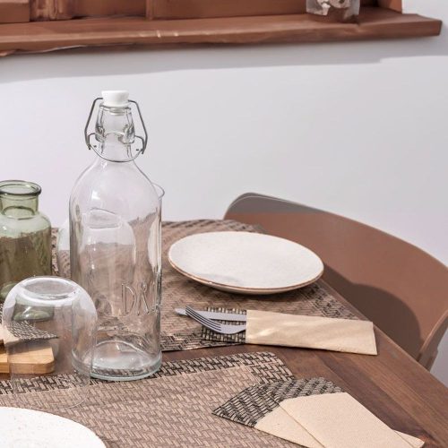 Evőeszköztartós textúrált szalvéta 40x32 cm 1/8 hajtású 40 lap/csomag - Újrahasznosított vesszőfonat mintával