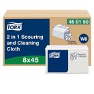 Tork 2 in 1 súroló- és tisztítókendő 45 db/csomag - W8