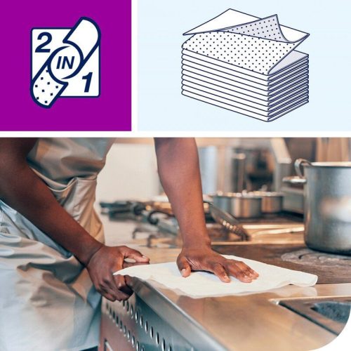 Tork 2 in 1 súroló- és tisztítókendő 45 db/csomag - W8