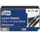 Tork papírszalvéta 2 rétegű 33x33 cm 1/4 hajtású 200 lap/csomag - fekete