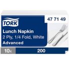 Tork papírszalvéta 2 réteg 33x33 cm 1/4 hajtású 200 lap/csomag - fehér