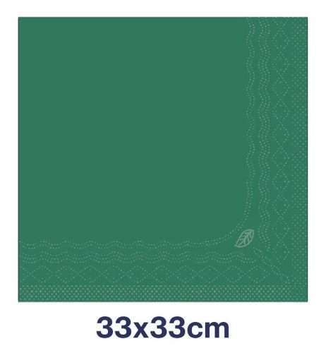 Papírszalvéta 2 réteg 33x33 cm 1/4 hajtás 200 lap/csomag - sötétzöld