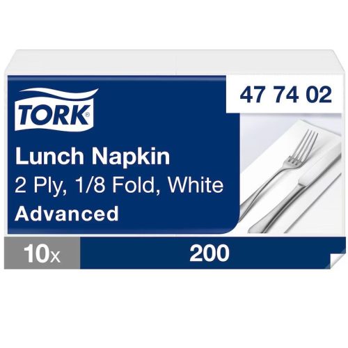 Tork papírszalvéta 2 réteg 33x33 cm 1/8 hajtású 200 lap/csomag - fehér