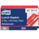 Tork papírszalvéta 2 réteg 33x33 cm 1/8 hajtású 200 lap/csomag - piros