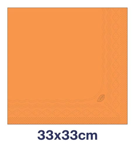 Papírszalvéta 2 réteg 33x33 cm 1/4 hajtás 200 lap/csomag - narancs