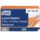 Tork papírszalvéta 2 rétegű 33x33 cm 1/4 hajtású 200 lap/csomag - narancs