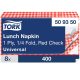 Tork papírszalvéta 1 réteg 33x33 cm 1/4 hajtású 400 lap piros kockás