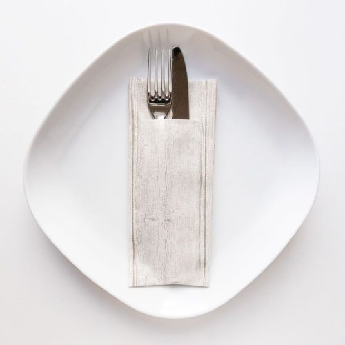 Evőeszköztartós textilhatású szalvéta 1/8 hajtású 75 lap/csomag  - fa mintás