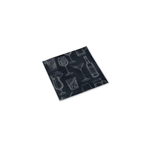 Koktélszalvéta 2 rétegű 20x20 cm 100 lap/csomag Mojito - fekete