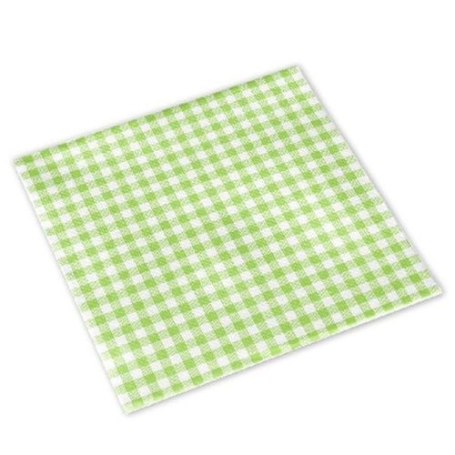 Textúrált szalvéta 33x33 cm 50 lap/csomag - kockás almazöld