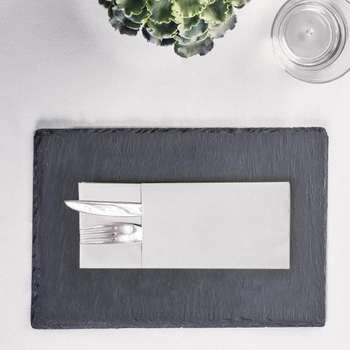 Evőeszköztartós textilhatású szalvéta 1/8 hajtású 50 lap/csomag - fehér