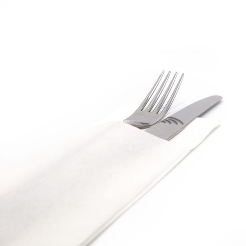 Evőeszköztartós textilhatású szalvéta 1/8 hajtású 50 lap/csomag - fehér