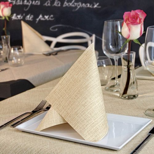 Textilhatású szalvéta 40x40 cm 50 lap/csomag - Jack karamell