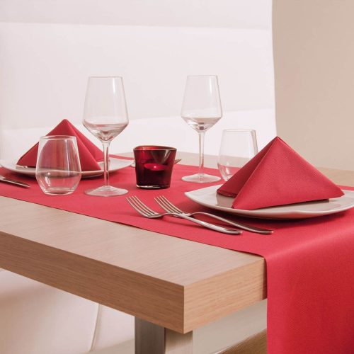 Airlaid prémium asztali futó 40 cm x 24 m (Tête-à-tête) - piros