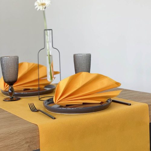 Airlaid prémium asztali futó 40 cm x 24 m (Tête-à-tête) - narancs