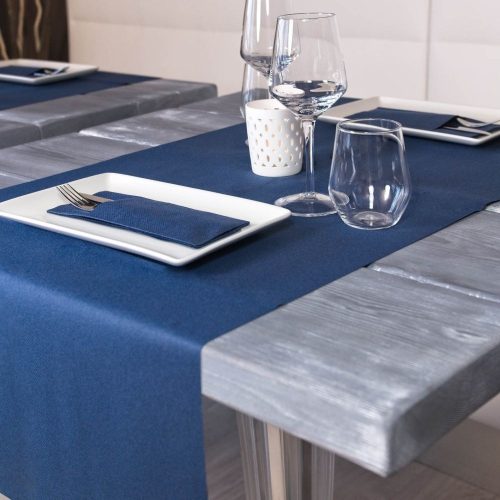 Airlaid prémium asztali futó 40 cm x 24 m (Tête-à-tête) - sötétkék