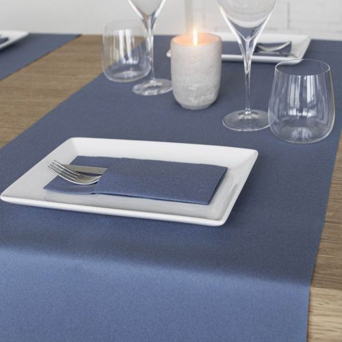 Airlaid prémium asztali futó 40 cm x 24 m (Tête-à-tête) - acélkék