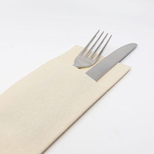 Evőeszköztartós textilhatású szalvéta 1/8 hajtású 50 lap/csomag - krém