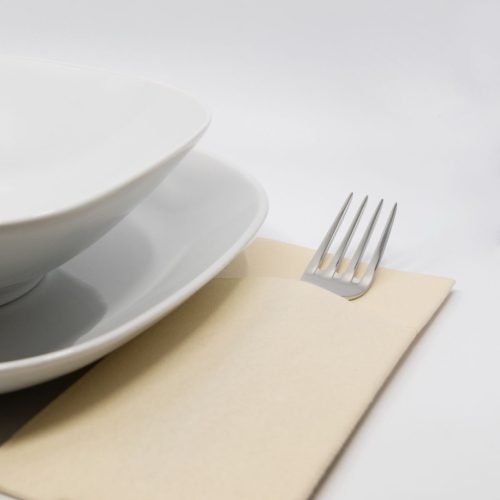 Evőeszköztartós textilhatású szalvéta 1/8 hajtású 50 lap/csomag - krém