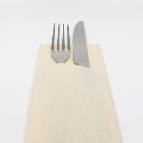 Evőeszköztartós textilhatású szalvéta 1/8 hajtású 50 lap/csomag - krém