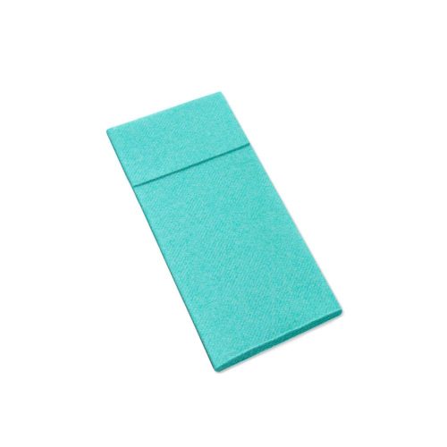 Pack Service textilhatású szalvéta evőeszköztartós 1/8 hajtású - aqua