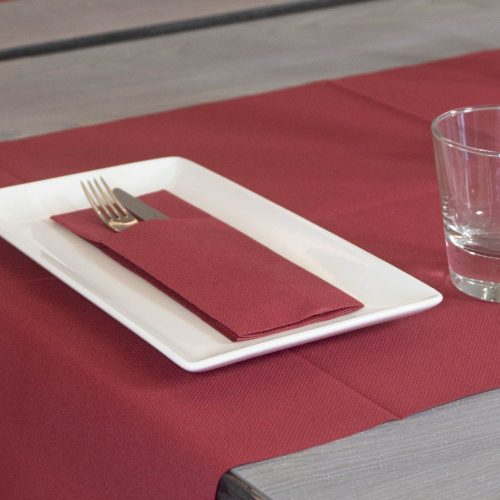 Evőeszköztartós textilhatású szalvéta 1/8 hajtású 50 lap/csomag - bordó