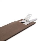 Pack Service textilhatású szalvéta evőeszköztartós 1/8 hajtású - barna
