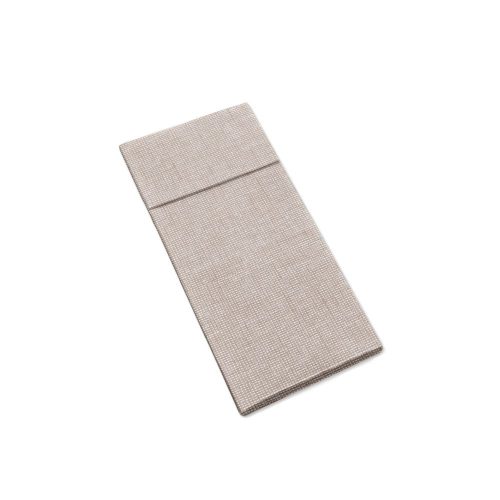 Pack Service textilhatású szalvéta evőeszköztartós 1/8 hajtású Iuta - cappuccino