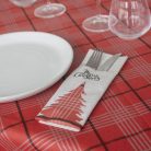Kilt evőeszköztartós szalvéta – prémium textilhatású anyag, stabil formával