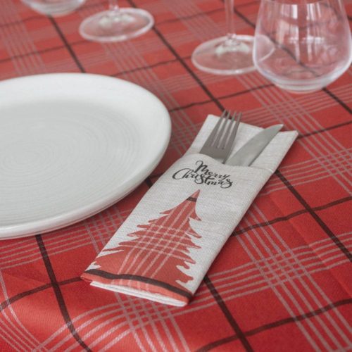 Kilt evőeszköztartós szalvéta – prémium textilhatású anyag, stabil formával
