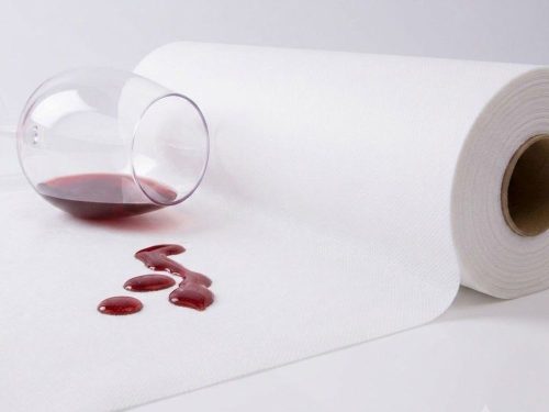 Enyhén víztaszító nemszőtt textil asztali futó 40 cm x 48 m - fehér