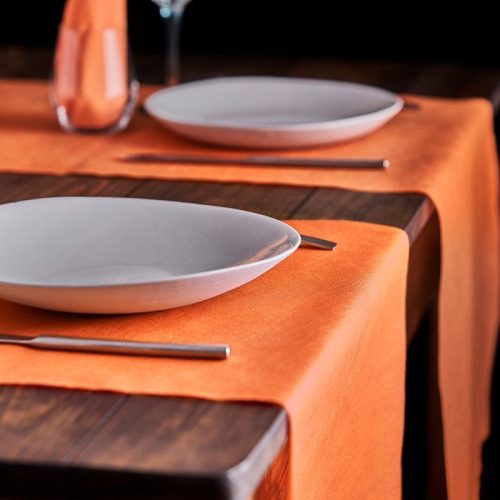 Enyhén víztaszító nemszőtt textil asztali futó 40 cm x 48 m - narancs