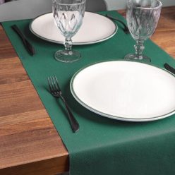   Enyhén víztaszító nemszőtt textil asztali futó 40 cm x 48 m - sötétzöld