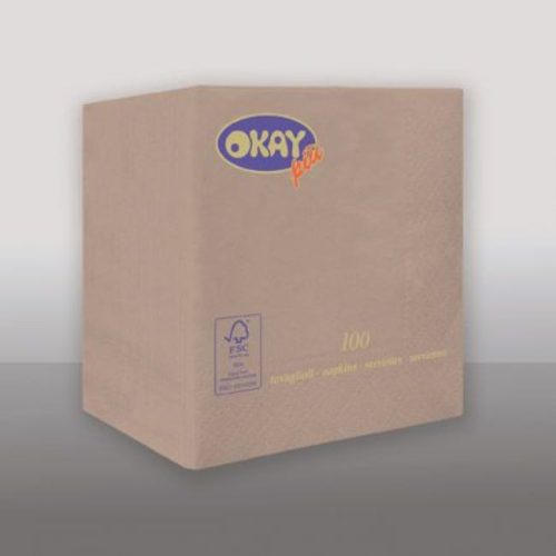 Okay koktélszalvéta 25x25 cm 100 lap/csomag - mogyoró