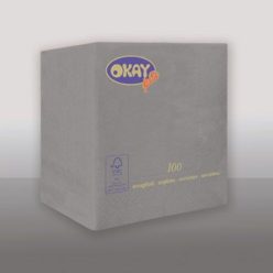 Koktélszalvéta 25x25 cm 100 lap/csomag - szürke