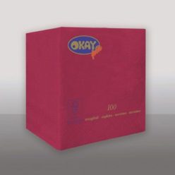Okay koktélszalvéta 25x25 cm 100 lap/csomag - bordó