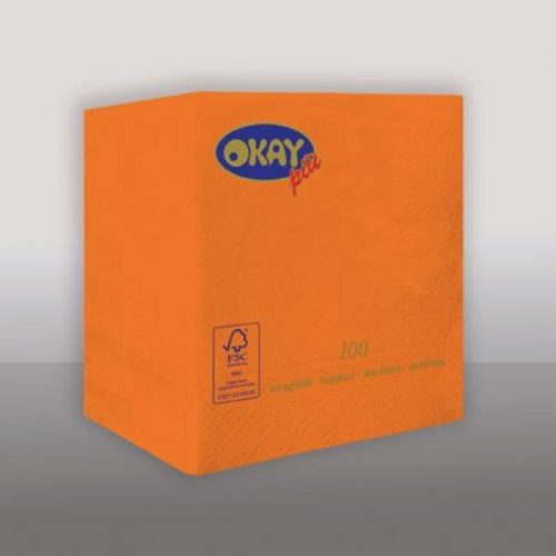 Okay koktélszalvéta 25x25 cm 100 lap/csomag - mandarin