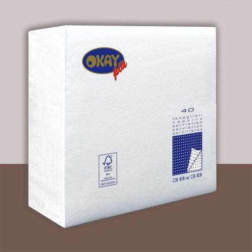 Okay Punta Punta szalvéta 38x38 cm 40 lap/csomag - fehér