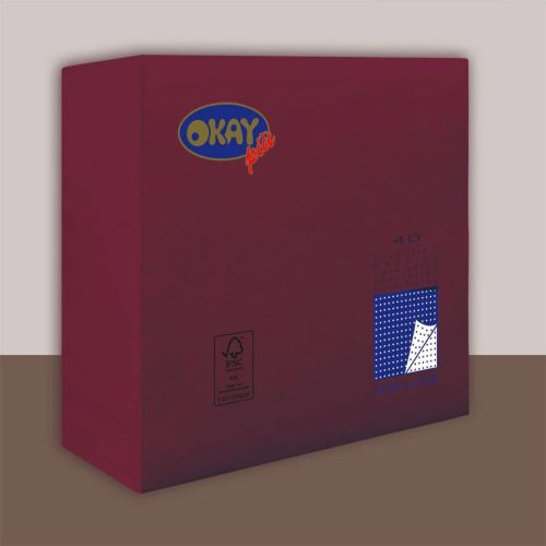 Okay Punta Punta szalvéta 38x38 cm 40 lap/csomag - bordó