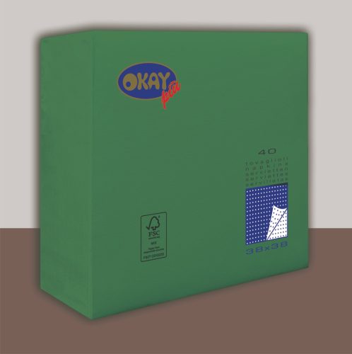 Okay Punta Punta szalvéta 38x38 cm 40 lap/csomag - zöld