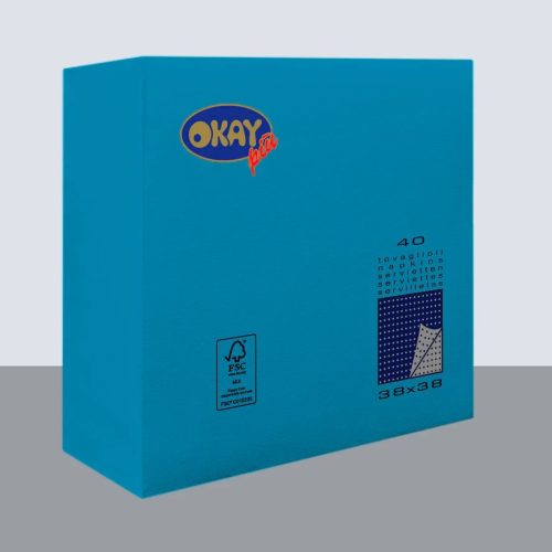 Okay Punta Punta szalvéta 38x38 cm 40 lap/csomag - türkiz