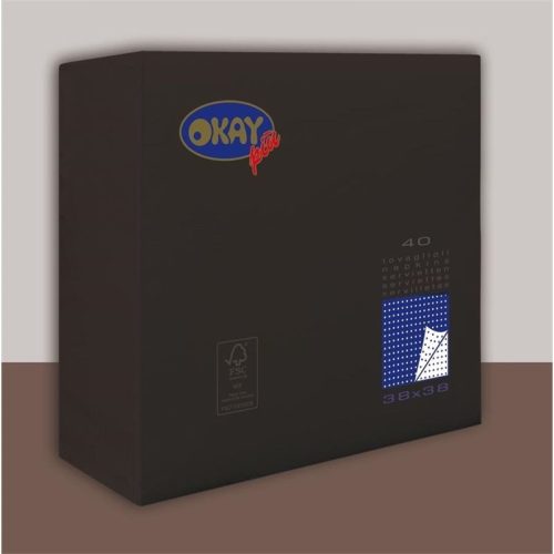 Okay Punta Punta szalvéta 38x38 cm 40 lap/csomag - fekete